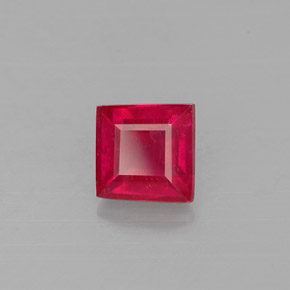 Rubi vermelho natural 0,83ct, quadrado, VS-SI