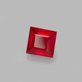 Rubi vermelho natural 0,87ct, quadrado, VS-SI