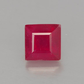 Rubi vermelho natural 1,12ct, quadrado, SI