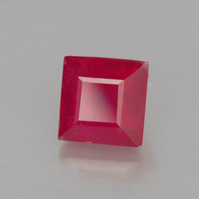 Rubi vermelho natural 1,12ct, quadrado, SI