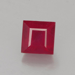 Rubi vermelho natural 1,31ct, quadrado, SI