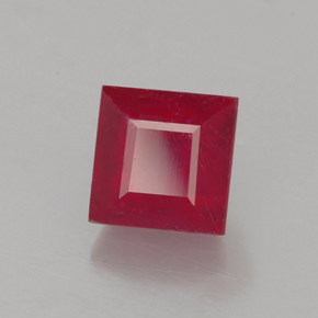 Rubi vermelho natural 1,31ct, quadrado, SI