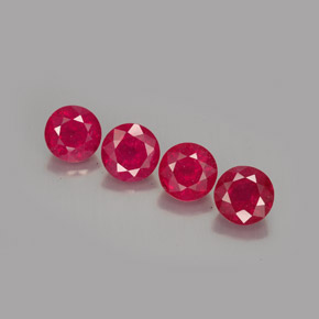 Pedras preciosas de rubi vermelho natural de  ct, corte redondo, SI