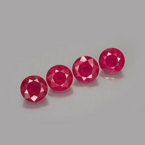 Pedras preciosas de rubi vermelho natural de  ct, corte redondo, SI
