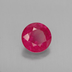Rubi vermelho natural 1,15ct, corte redondo, VS-SI