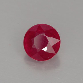 Rubi vermelho natural 1,31ct, corte redondo, SI