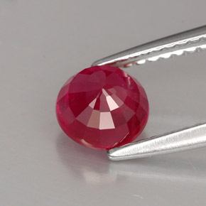 Rubi vermelho natural 1,31ct, corte redondo, SI