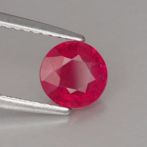 Rubi vermelho natural 1,06ct, corte redondo, VS-SI