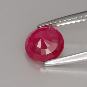 Rubi vermelho natural 1,06ct, corte redondo, VS-SI