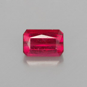 Rubi vermelho natural 1,24ct, corte esmeralda, VS-SI