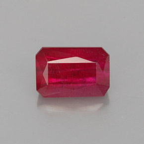 Rubi vermelho natural 1,80ct, corte esmeralda, SI