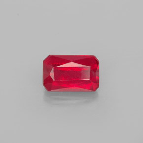 Rubi vermelho natural 1,11ct, corte esmeralda, SI