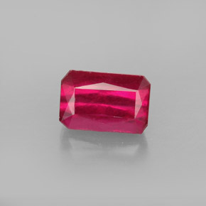 Rubi vermelho natural 1,39ct, corte esmeralda, SI