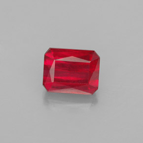 Rubi vermelho natural 1,54ct, corte esmeralda, VS-SI