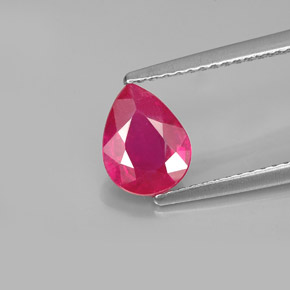 Rubi vermelho natural 1,63ct, formato de pêra, VS-SI