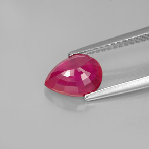 Rubi vermelho natural 1,63ct, formato de pêra, VS-SI