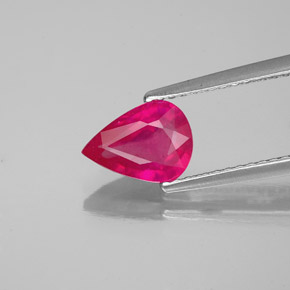 Rubi vermelho natural 1,55ct, formato de pêra, VS-SI