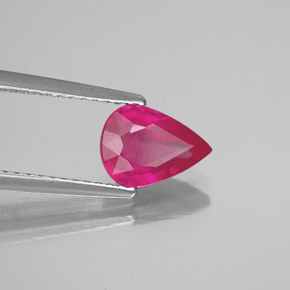 Rubi vermelho natural 1,55ct, formato de pêra, VS-SI