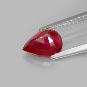 Rubi vermelho natural 1,57ct, formato de pêra, SI