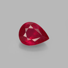 Rubi vermelho natural 1,50ct, formato de pêra, SI