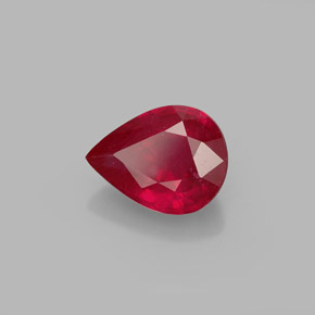 Rubi vermelho natural 1,50ct, formato de pêra, SI