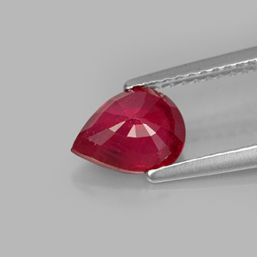 Rubi vermelho natural 1,50ct, formato de pêra, SI