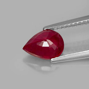 Rubi vermelho natural 1,58ct, formato de pêra, SI