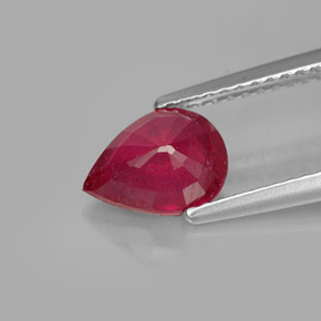 Rubi vermelho natural 1,54ct, formato de pêra, SI