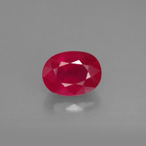 Rubi vermelho natural 1,79ct, corte oval, SI
