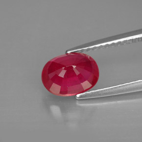 Rubi vermelho natural 1,79ct, corte oval, SI
