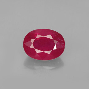 Rubi vermelho natural 1,96ct, corte oval, VS-SI