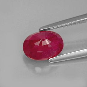 Rubi vermelho natural 1,96ct, corte oval, VS-SI