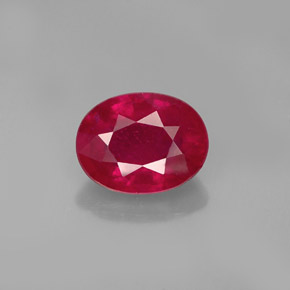 Rubi vermelho natural 1,86ct, corte oval, SI