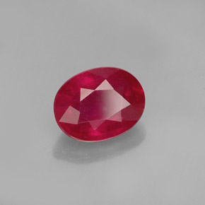 Rubi vermelho natural 1,86ct, corte oval, SI