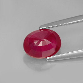Rubi vermelho natural 1,86ct, corte oval, SI