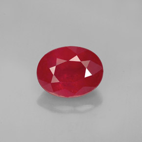 Rubi vermelho natural 2,00ct, corte oval, SI