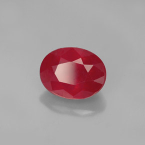 Rubi vermelho natural 2,00ct, corte oval, SI