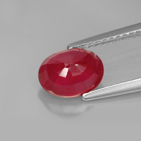 Rubi vermelho natural 2,00ct, corte oval, SI