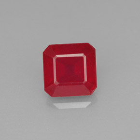 Rubi vermelho natural 1,89ct, corte esmeralda, VS-SI
