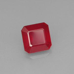 Rubi vermelho natural 1,89ct, corte esmeralda, VS-SI