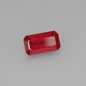 Rubi vermelho natural 1,12ct, corte esmeralda, VS-SI