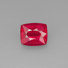 Rubi vermelho natural 1,42ct, almofada cortada, VS-SI