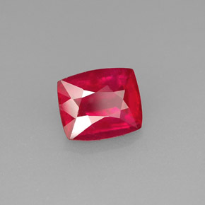 Rubi vermelho natural 1,42ct, almofada cortada, VS-SI