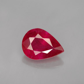 Rubi vermelho natural 1,93ct, formato de pêra, SI