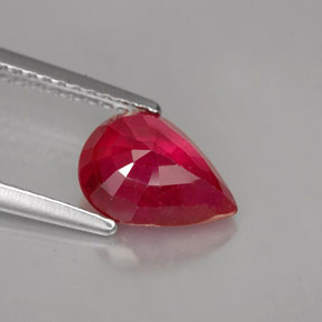 Rubi vermelho natural 1,93ct, formato de pêra, SI