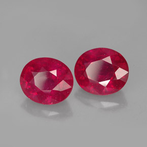 Pedras preciosas de rubi vermelho natural de  ct, corte oval, VS-SI