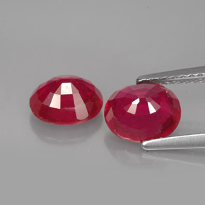 Pedras preciosas de rubi vermelho natural de  ct, corte oval, VS-SI