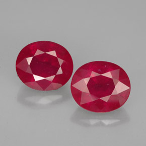 Pedras preciosas de rubi vermelho natural de  ct, corte oval, VS-SI