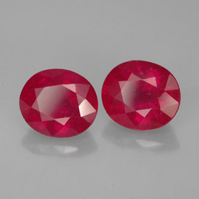 Pedras preciosas de rubi vermelho natural de  ct, corte oval, VS-SI