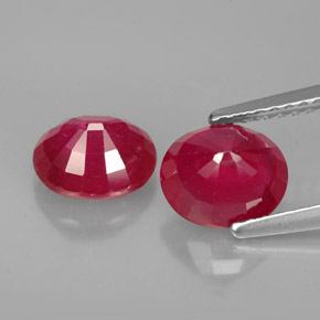 Pedras preciosas de rubi vermelho natural de  ct, corte oval, VS-SI
